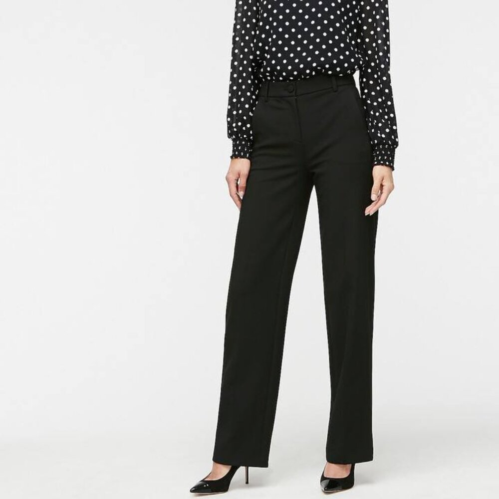 NWT J.Crew Black High Rise Straight Leg Dress Pants Size 6 Textured Style AB645